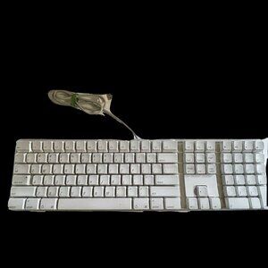 Apple 2005 Model # A1048 White/Clear Fully Functioning Wired Keyboard USB Ports